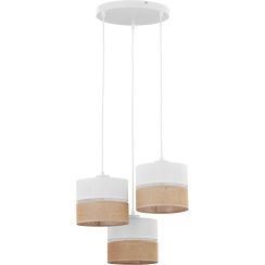 TK Lighting Linobianco Pendelleuchte 3x15 W weiß-braun 6575