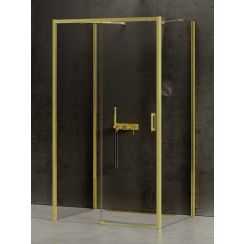 New Trendy Prime Light Gold Dusche 140x80 cm rechteckig gold Glanz/durchsichtiges Glas K-1117