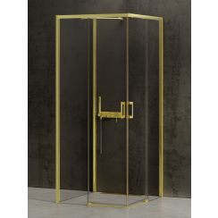 New Trendy Prime Light Gold Dusche 90x70 cm rechteckig gold Glanz/durchsichtiges Glas K-1546