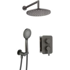 Deante Arnika Duschset Unterputz mit Regenbrause graphit BXYZDQAM
