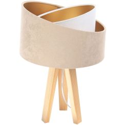 BPS Koncept Galaxy Tischlampe 1x60 W weiß-gold-holz-beige 060S-018