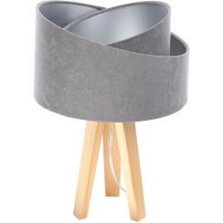 BPS Koncept Glamour Tischlampe 1x60 W grau-holz-silber 060S-013