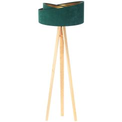 BPS Koncept Galaxy Stehlampe 1x60 W grün-gold-holz 060P-003