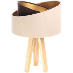 BPS Koncept Galaxy Tischlampe 1x60 W gold-holz-braun-beige 060S-019