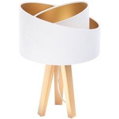 BPS Koncept Galaxy Tischlampe 1x60 W weiß-gold-holz 060S-062