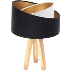 BPS Koncept Galaxy Tischlampe 1x60 W weiß-schwarz-gold-holz 060S-025