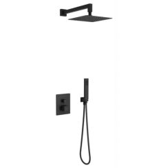 Excellent Keria Badewannen- und Duschset Unterputz mit Thermostat mit Regenbrause schwarz AREX.SET.2048BL
