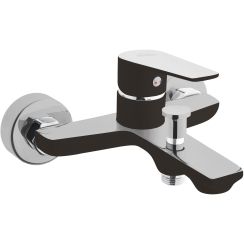 Invena Dokos badewannen- und duscharmatur Wand chrom-schwarz BW-19-004