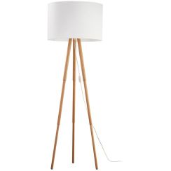 TK Lighting Tokyo Stehlampe 1x15 W weiß-holz 5299