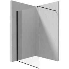 Deante Kerria Plus Begehbare Duschwand 140 cm schwarz Matte/durchsichtiges Glas KTS_N34P