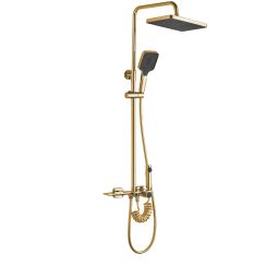 Rea Helix Duschset Wandmontage mit Regenbrause gold REA-P6619
