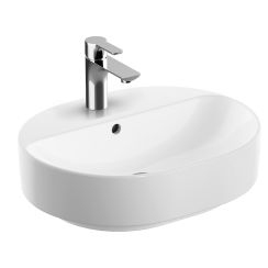 Geberit Variform Waschbecken 50x40 cm oval Möbel-Aufsatzwaschbecken weiß 500.775.00.2