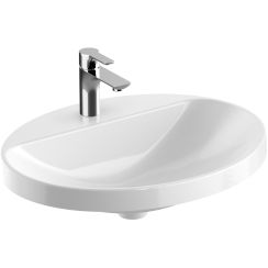 Geberit Variform Waschbecken 60x48 cm oval Einbauwaschbecken weiß 500.727.00.2