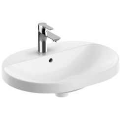 Geberit Variform Waschbecken 60x45 cm oval Einbauwaschbecken weiß 500.732.00.2
