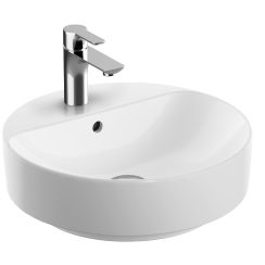 Geberit Variform Waschbecken 45x45 cm rund Aufsatzwaschbecken weiß 500.769.00.2