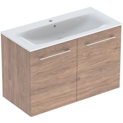 Geberit Selnova Square Waschbecken mit Unterschrank 100 cm nuss 501.262.00.1