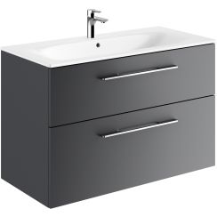 Geberit Selnova Square Waschbecken mit Unterschrank 100 cm graphit 501.245.00.1