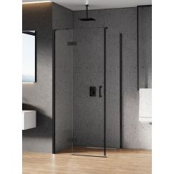 New Trendy New Renoma Black Dusche 100x80 cm rechteckig schwarz Matte/durchsichtiges Glas D-0205A/D-0110B-WP