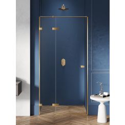 New Trendy Avexa Gold Brushed Duschtüren 90 cm aufklappbar gold gebürstet/durchsichtiges Glas EXK-1716