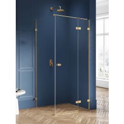 New Trendy Avexa Gold Brushed Dusche 120x90 cm rechteckig gold gebürstet/durchsichtiges Glas EXK-1769