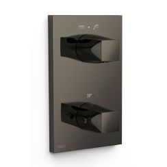 Tres Therm-Box Badewannen- und Duscharmatur Unterputz mit Thermostat schwarz 21125001KM