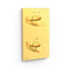 Tres Therm-Box Badewannen- und Duscharmatur Unterputz mit Thermostat gold 21125001OR
