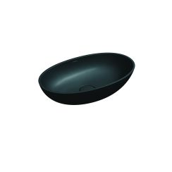 Omnires Shell M+ Waschbecken 60x35 cm oval Aufsatzwaschbecken schwarz SHELLUNBLV