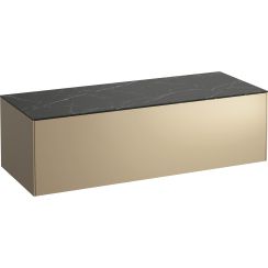 Laufen Sonar Schrank mit Arbeitsplatte 117.5x45.5x34 cm Unterschrank hängend schwarz-gold H4054200341401