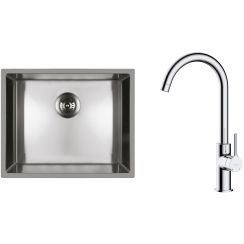 Set Stahlspüle Oltens Stalvask 71101100, Küchenarmatur Oltens Skafta 35206100