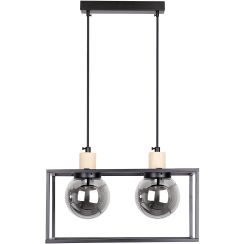 Candellux Retro Pendelleuchte 2x40 W schwarz-verraucht 32-00750