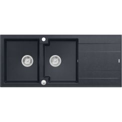 Quadron Evan GraniteQ-Spüle 116x50 cm schwarz HQE11650U8_BS_P2O