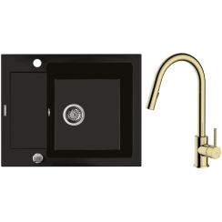 Set Küchenarmatur Oltens Litla 35204800, Granitspüle Oltens Gravan 72102300