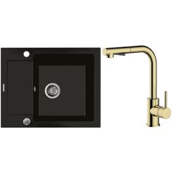 Set Küchenarmatur Oltens Myvat 35205800, Granitspüle Oltens Gravan 72102300