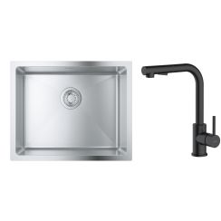 Set Stahlspüle Grohe K700 31574SD1, Küchenarmatur Oltens Myvat 35205300