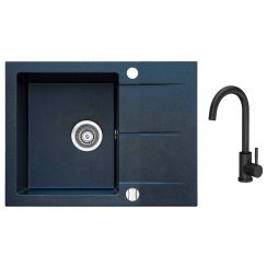 iceBerg San waschbecken mit wasserhahn schwarz/schwarz ZZB1411ABB