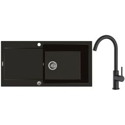 Set Granitspüle Oltens Gravan 72101300, Küchenarmatur Oltens Skafta 35206300