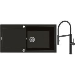 Set Granitspüle Oltens Gravan 72101300, Küchenarmatur Oltens Borga 35207300