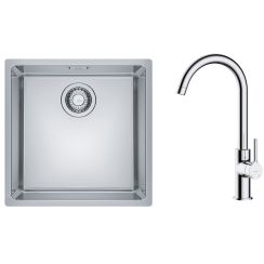 Set Stahlspüle Franke Maris 122.0543.995, Küchenarmatur Oltens Skafta 35206100