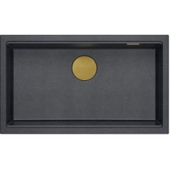 Quadron Logan graniteq-spüle 76x45 cm schwarz-anthrazit HQD7644U8_PVDG1_U