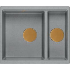 Quadron Logan graniteq-spüle 55x46 cm grau/graphit/onyx HCQL5646U5-C1_U