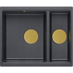 Quadron Logan graniteq-spüle 55x46 cm schwarz HCQL5646U8-G1_U