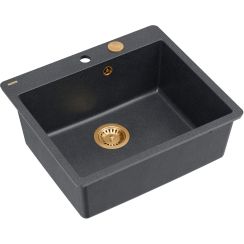 Quadron Morgan GraniteQ-Spüle 56.5x49.5 cm schwarz HB8304U8-FM_C1_P2O