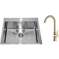 Set Edelstahlspüle Alveus Concept 1124382, Küchenarmatur Oltens Skafta 35206800
