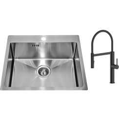 Satz küchenarmatur Oltens Borga 35207300, stahlspüle Genesis Concept 1124382