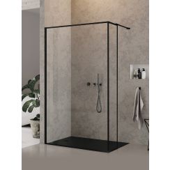 New Trendy New Modus Black Begehbare Duschwand 120 cm schwarz Matte/durchsichtiges Glas EXK-5585