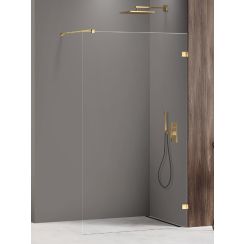 New Trendy Avexa Gold Shine Begehbare Duschwand 140 cm gold Glanz/durchsichtiges Glas EXK-7063
