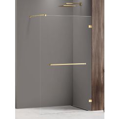 New Trendy Avexa Gold Shine Begehbare Duschwand 120 cm gold Glanz/durchsichtiges Glas EXK-7083