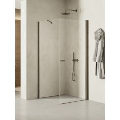 New Trendy New Soleo Gunmetal Brushed Dusche 120x90 cm rechteckig graphit gebürstet/durchsichtiges Glas K-2142