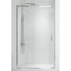 New Trendy New Corrina Duschtüren 130 cm Schiebe- aluminium Glanz/durchsichtiges Glas D-0251A