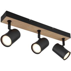 Globo Lighting Robby Deckenlampe 3x35 W schwarz-holz 57911-3BW